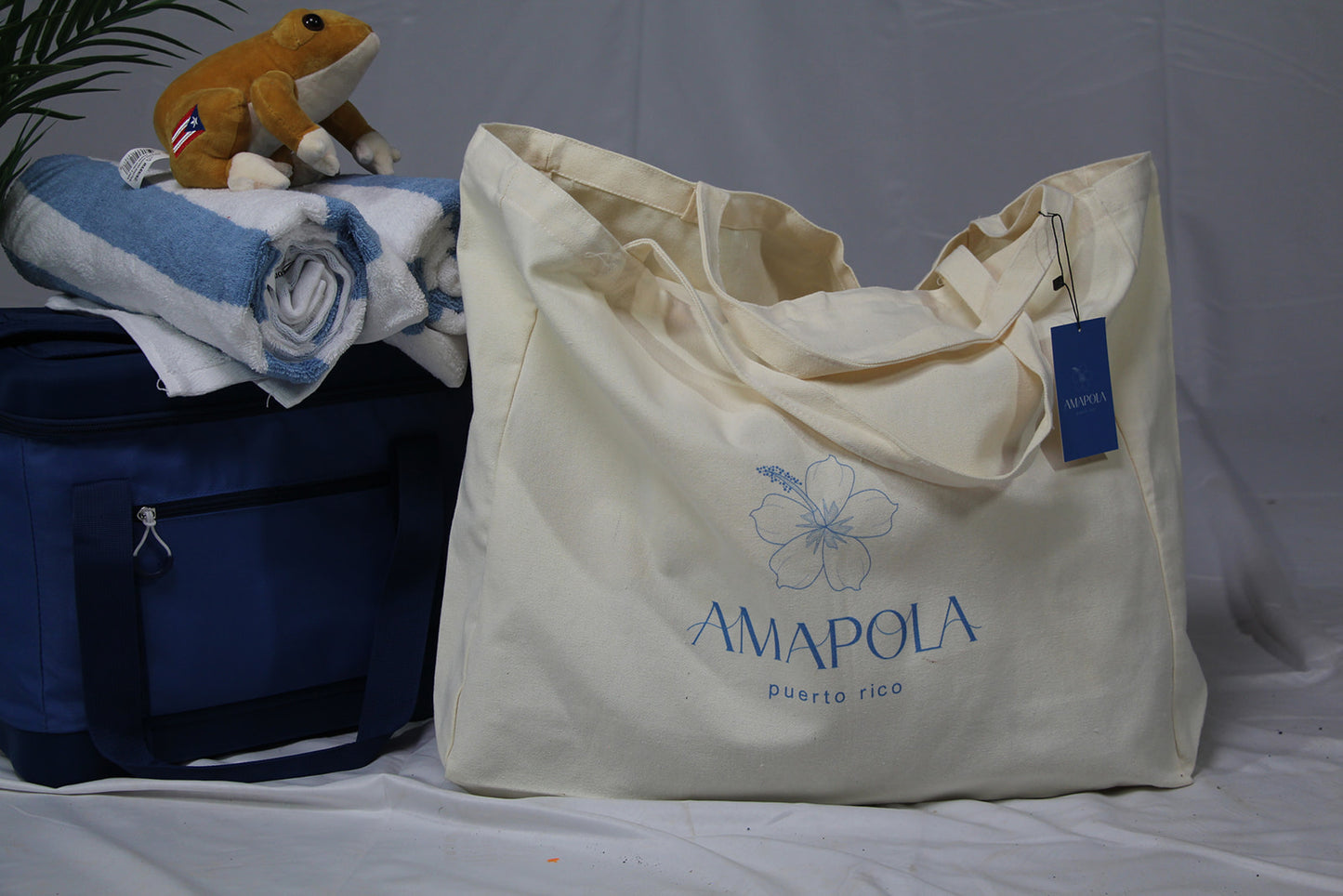 AMAPOLA PR Tote Bag | Large Canvas Beach & Grocery Tote