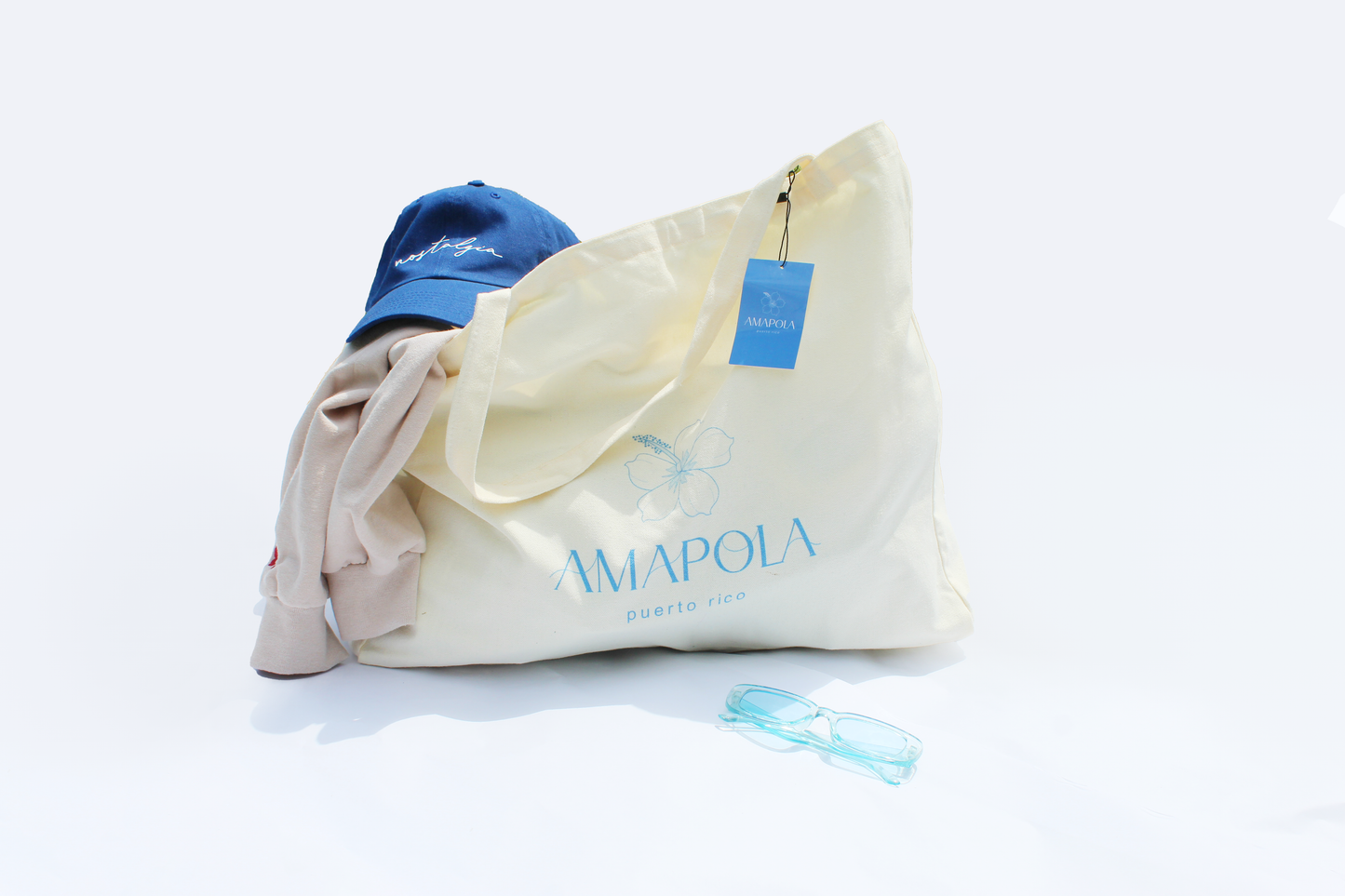 AMAPOLA PR Tote Bag | Large Canvas Beach & Grocery Tote