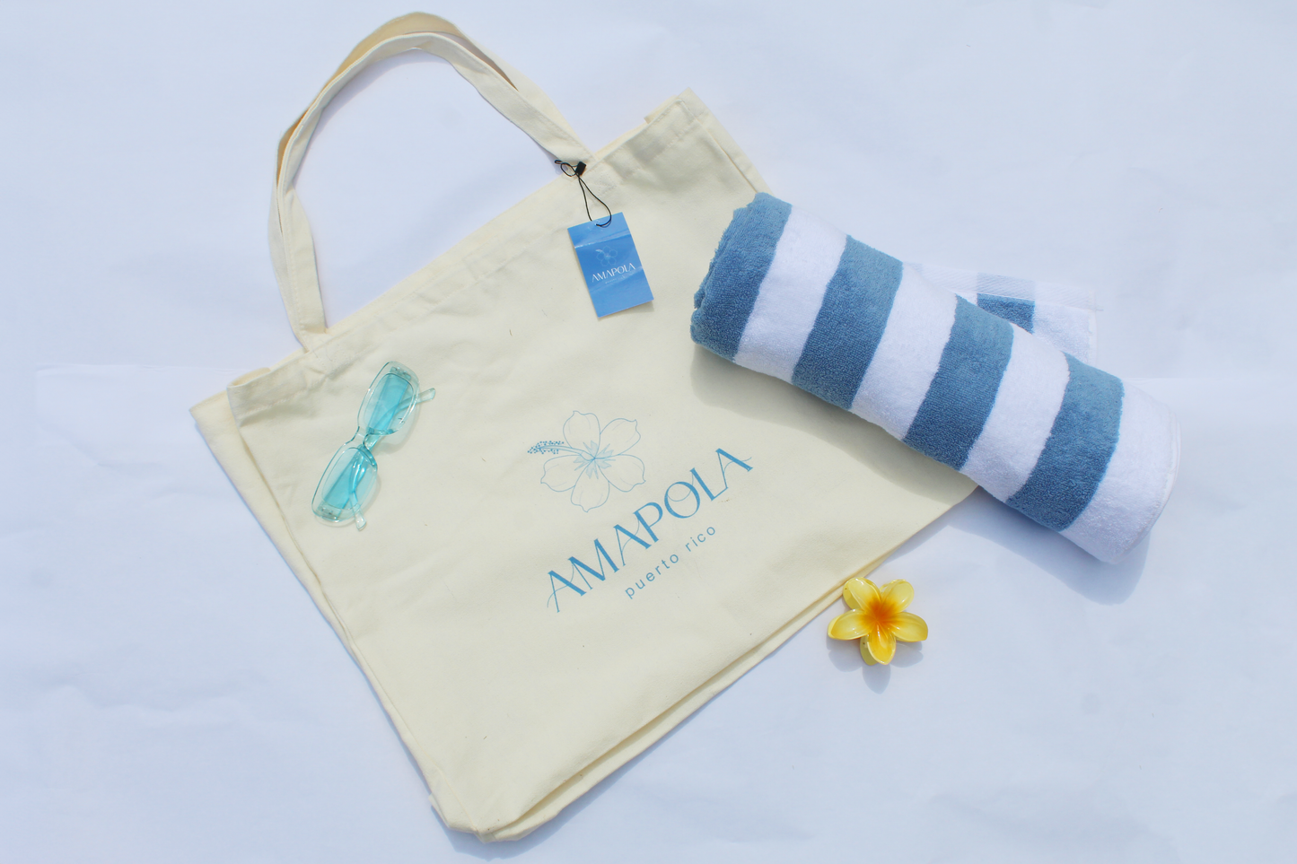 AMAPOLA PR Tote Bag | Large Canvas Beach & Grocery Tote